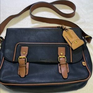 Aldo Men's Black and Tan Messenger Bag